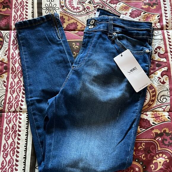 Vibe Denim - Blue Denim Skinny Jeans Mid Rise Junior 5 NEW Vibe Los Angeles